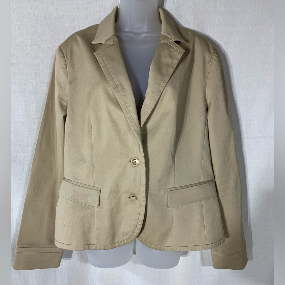 7th Avenue design studio long sleeves khaki women’s blazer Size 18